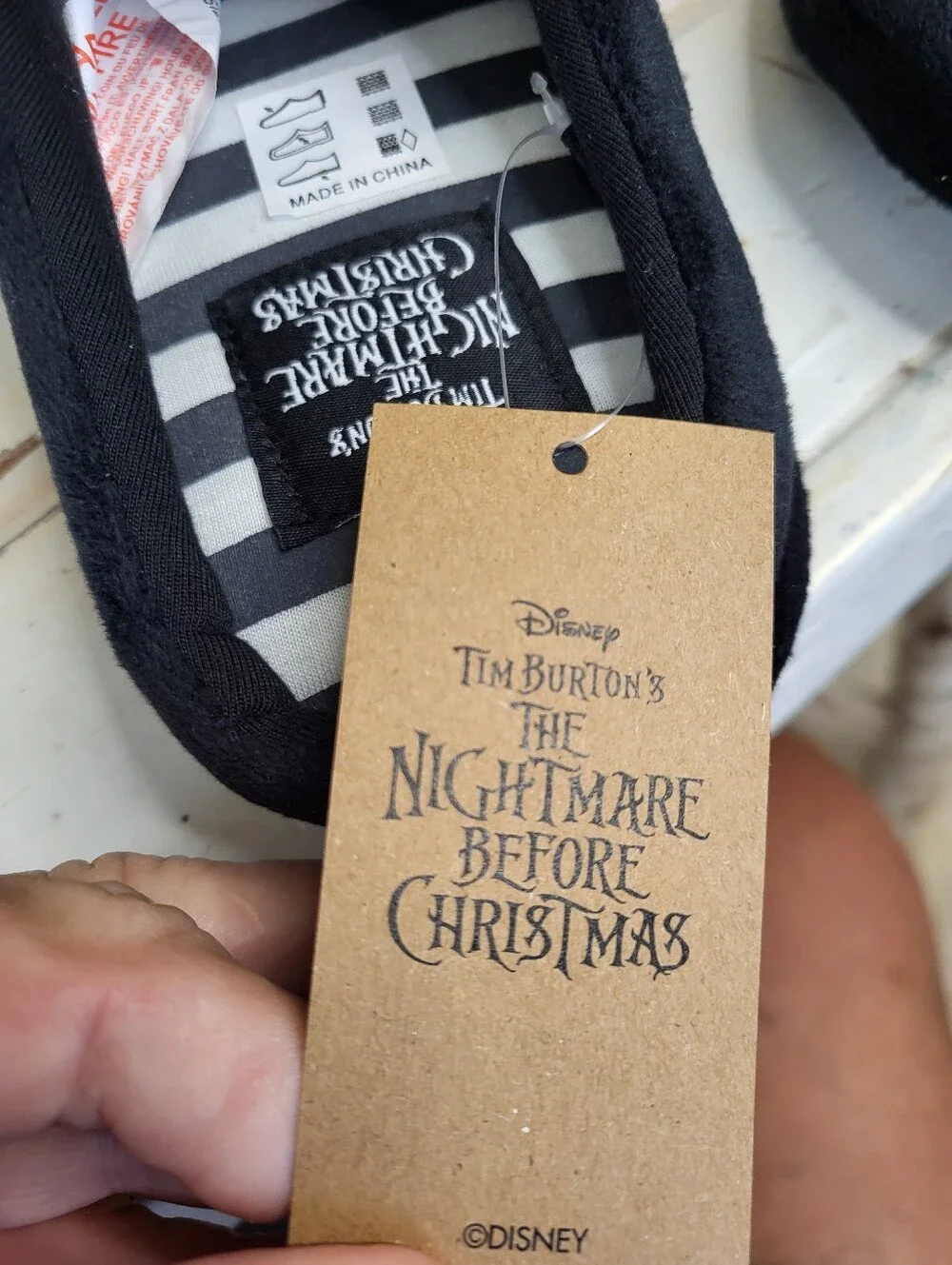 Disney Black Jack Skellington Kids Mule Slippers. Size 3/4